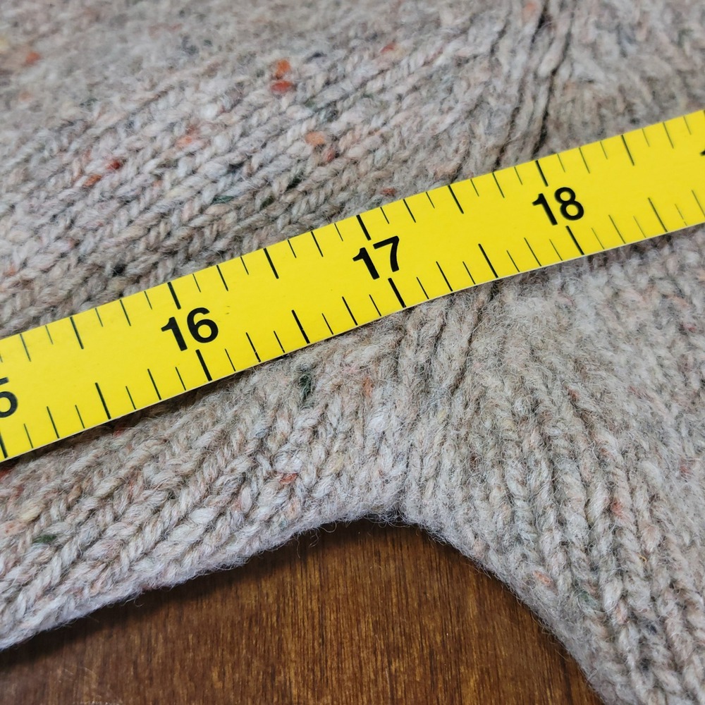 Laura Ashley Vintage 100% Wool Cable Knit Sweater Beige Marl Womens Small - Picture 9 of 16